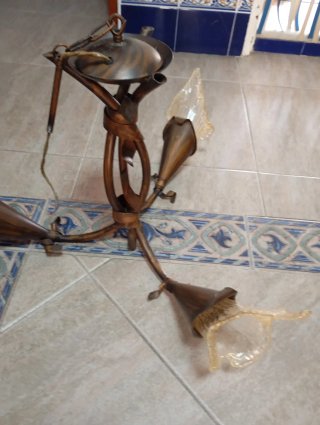 Lámpara de salón metal y cristal son 2 lamparas