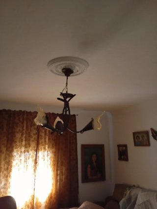 Lámpara de salón metal y cristal son 2 lamparas