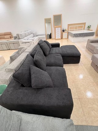 Sofá modular gris de tela