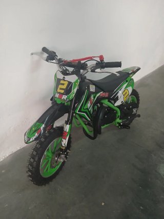 Minimoto Motocross Gasolina Negra y Verde