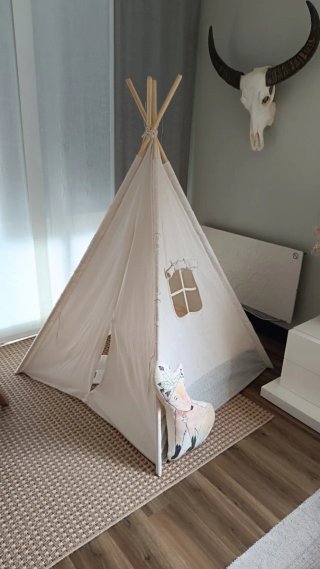 Tienda tipi de lino para niños