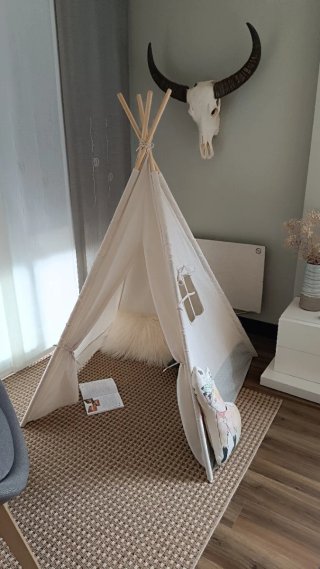 Tienda tipi de lino para niños