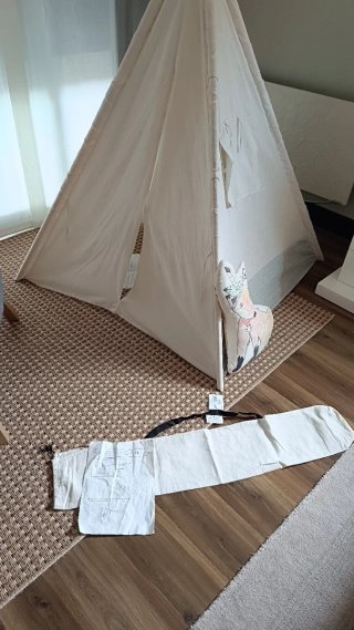 Tienda tipi de lino para niños