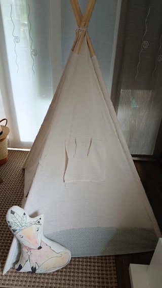 Tienda tipi de lino para niños