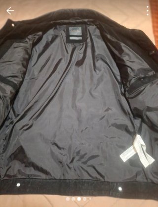 Cazadora Zara Piel Auténtica Negra Talla M