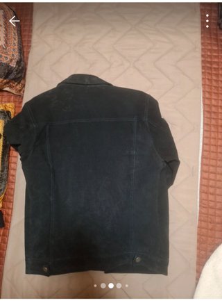 Cazadora Zara Piel Auténtica Negra Talla M