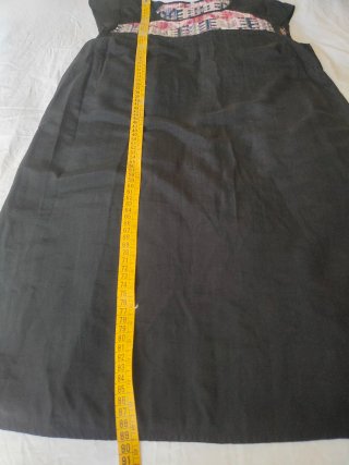 Vestido midi étnico negro y multicolor