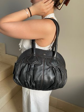 Bolso Lancel Negro Cuero Vintage