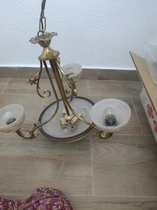 Lámpara de salón 3 brazos perfecto estado