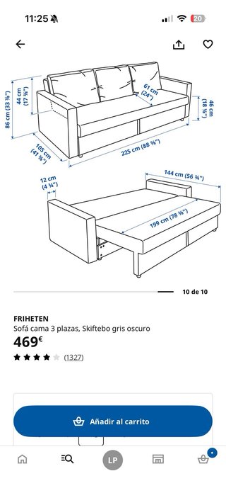 Sofá Cama Ikea Friheten Gris
