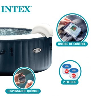 Spa Hinchable Intex Azul y Blanco