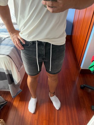 Pantalón corto vaquero elástico hombre