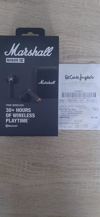 Marshall Minor IV Auriculares Inalámbricos Negros