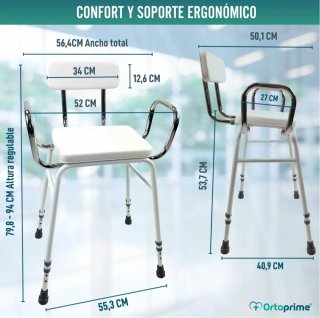 Silla de ducha con reposabrazos