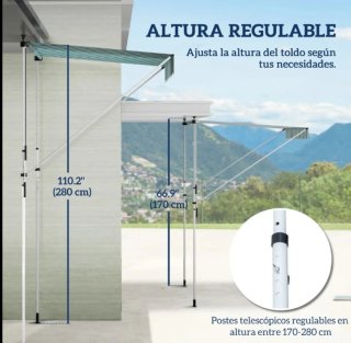 Toldo Rayas Verde y Blanco