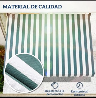 Toldo Rayas Verde y Blanco