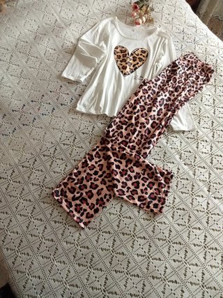 Pijama animal print corazón TXS-S