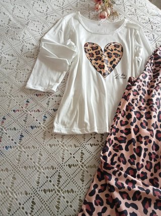 Pijama animal print corazón TXS-S