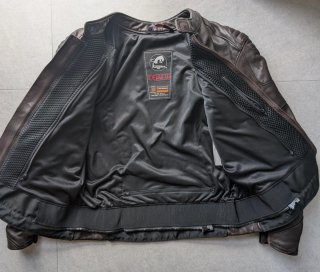Chaqueta de cuero moto Furygan marrón