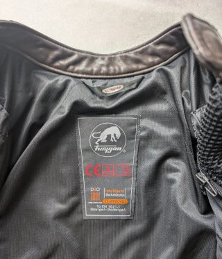 Chaqueta de cuero moto Furygan marrón