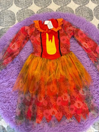 Disfraz Diabla Naranja y Rojo Talla 10-12