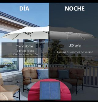 Sombrilla triple LED