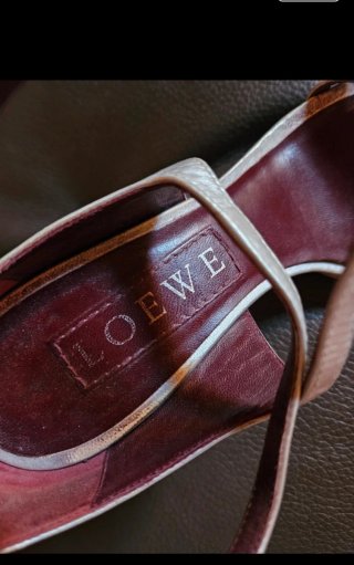 Sandalias Loewe Piel Tacon 10cm Plata