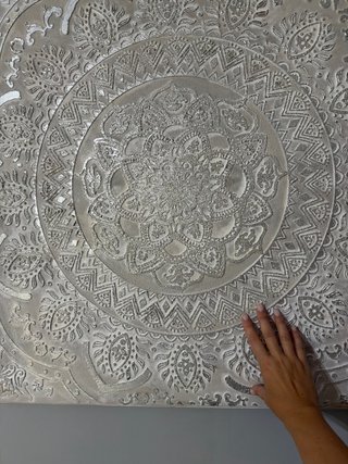 Cuadro Decorativo Mandala Plateado