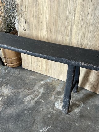 Banco antiguo madera patina negra