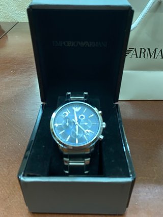 Reloj Emporio Armani Azul y Plateado