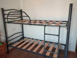 Cama litera 90cm metal y madera