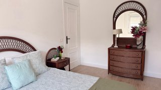 Dormitorio de mimbre cama 135