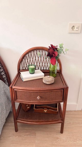 Dormitorio de mimbre cama 135