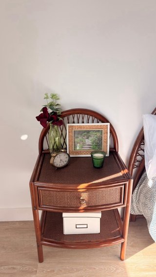 Dormitorio de mimbre cama 135