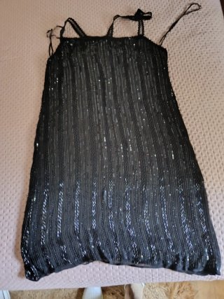 Vestido lentejuelas negro talla S