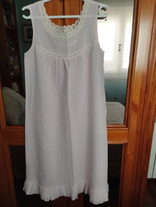 Camisón de algodón rosa