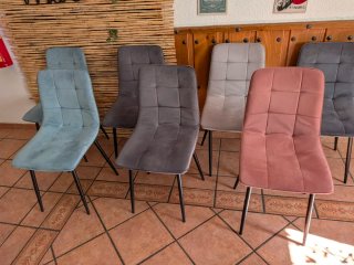 Pack 12 Sillas Terciopelo Metal