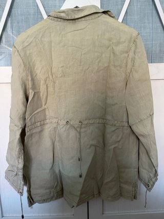 Camisa Lino Beige/Verde Mujer Talla L
