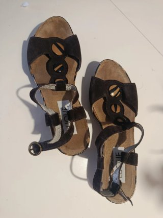 Sandalias Luque Beige y Marrones Poco Uso