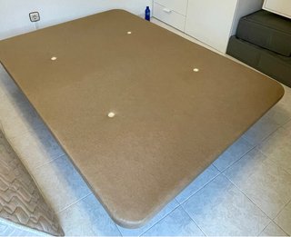 Base cama tapizada 135x190 cm beige