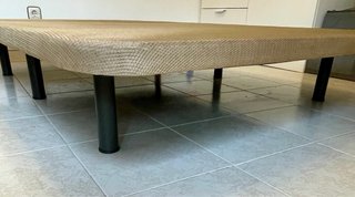 Base cama tapizada 135x190 cm beige
