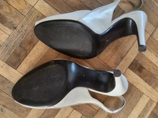 Zapatos de tacón Zara beige slingback
