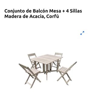 Mesa y 4 sillas madera acacia