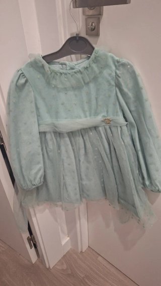 Vestido niña tul estrellas dorado