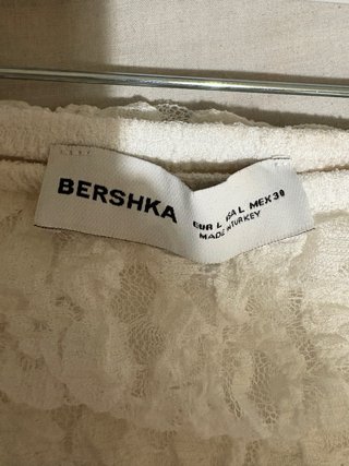 Falda Larga Encaje Blanca Bershka Talla L