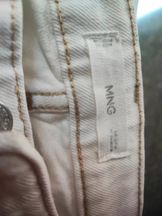 Pantalón Mango Blanco Talla 38 bolsillos grandes