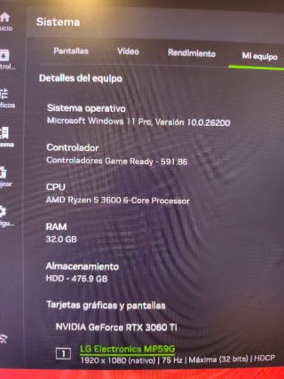 PC Gaming Ryzen 5 3600 RTX 3060 Ti 32GB DDR4