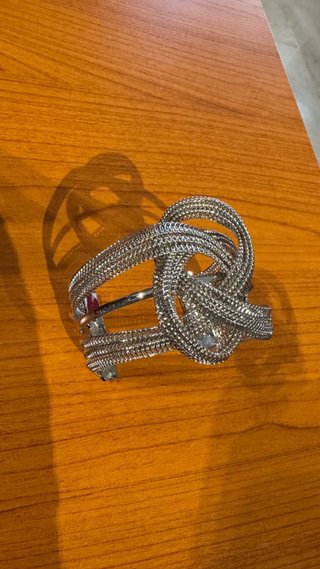 Bracciale donna argentato a intreccio