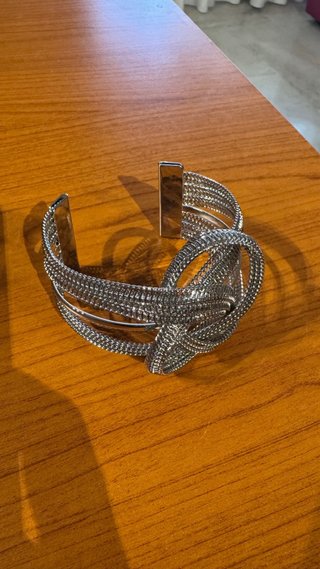 Bracciale donna argentato a intreccio