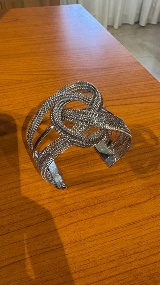 Bracciale donna argentato a intreccio